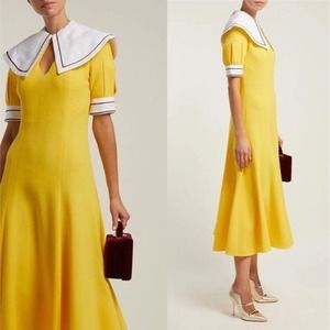 Emilia Wickstead Yellow Midi Dress